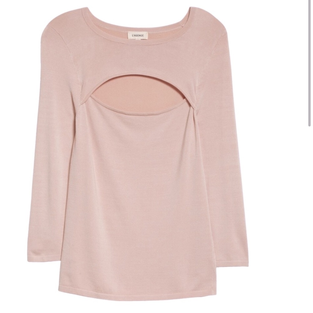 L’AGENCE Jocelyn Cutout Sweater in Petal